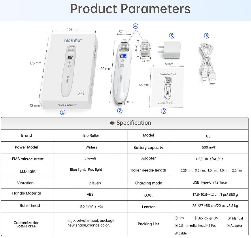 Derma Bioroller (LED+EMS+Vibrate）
