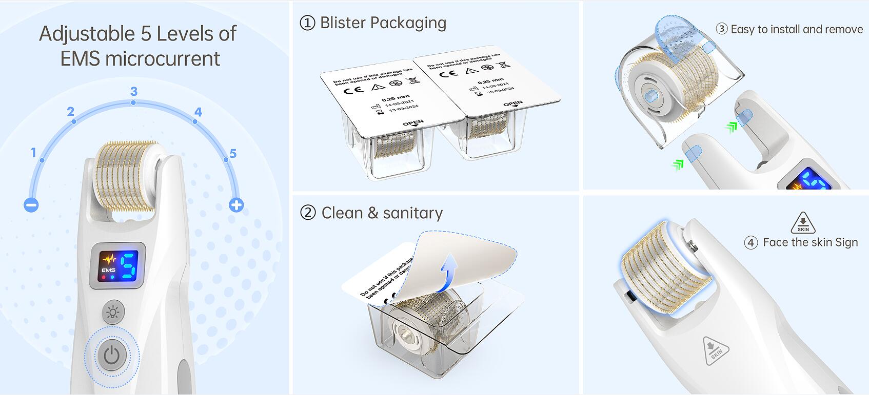 Derma Bioroller (LED+EMS+Vibrate）