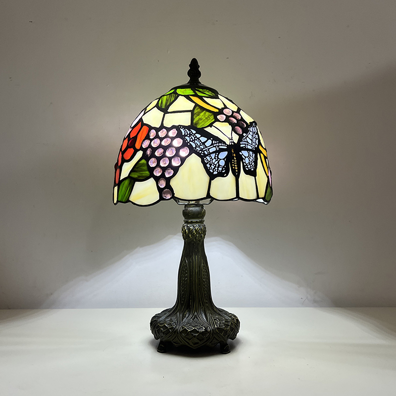 Tiffany Table Lamp Bedside Lamp Floral Stained Glass Lamp Desk Light H14~15