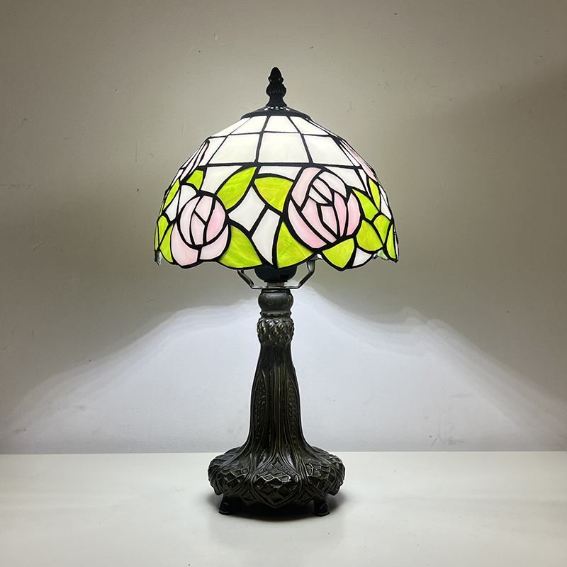 Tiffany Table Lamp Bedside Lamp Floral Stained Glass Lamp Desk Light H14~15