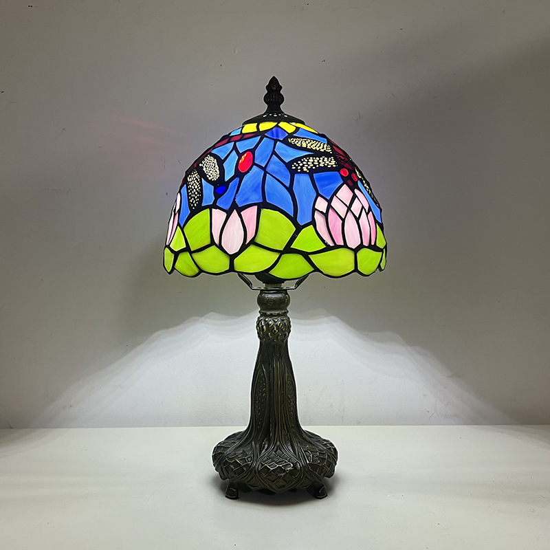 Tiffany Table Lamp Bedside Lamp Floral Stained Glass Lamp Desk Light H14~15