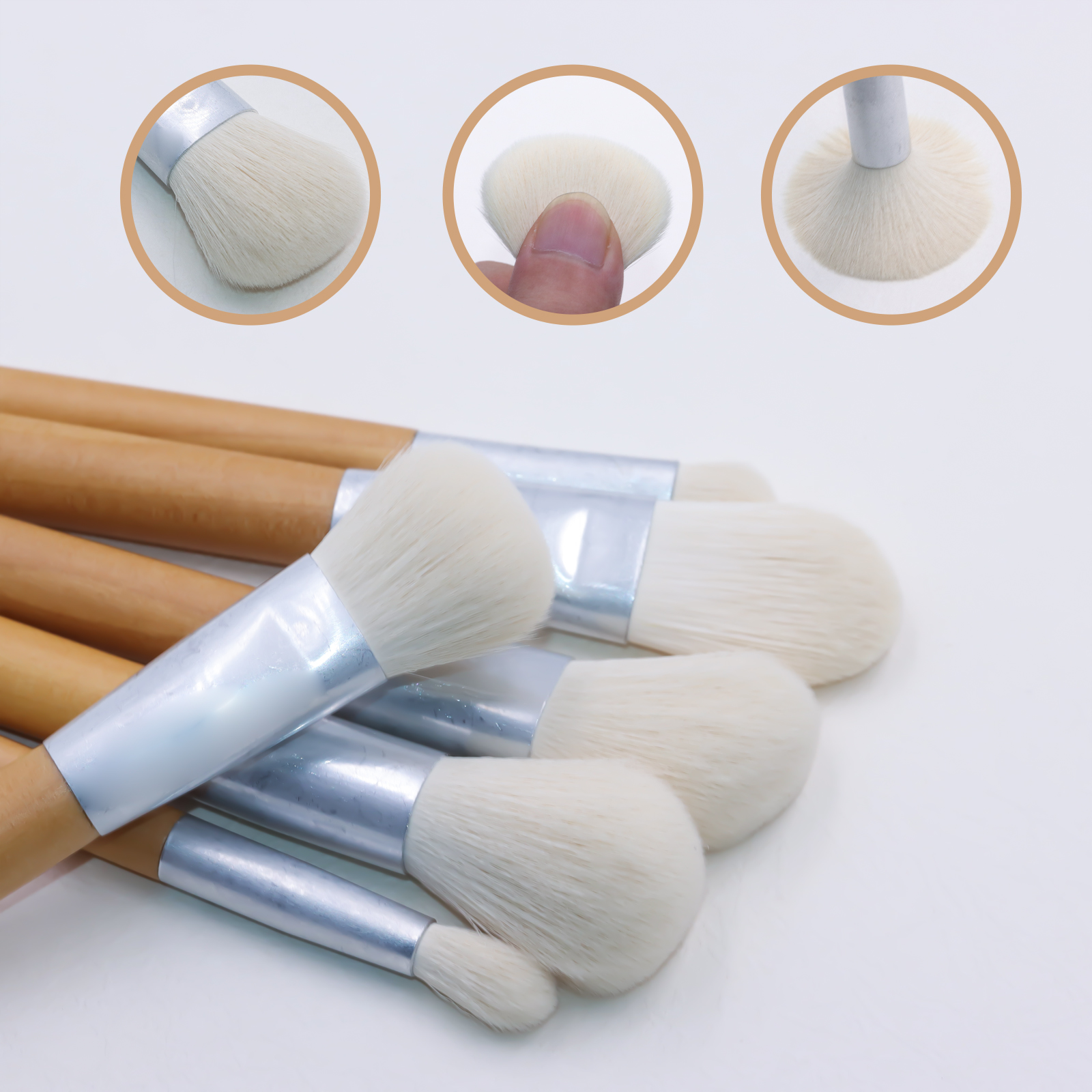12 Professional makeup brush set with Eco-friendly wooden handle in natural wood color