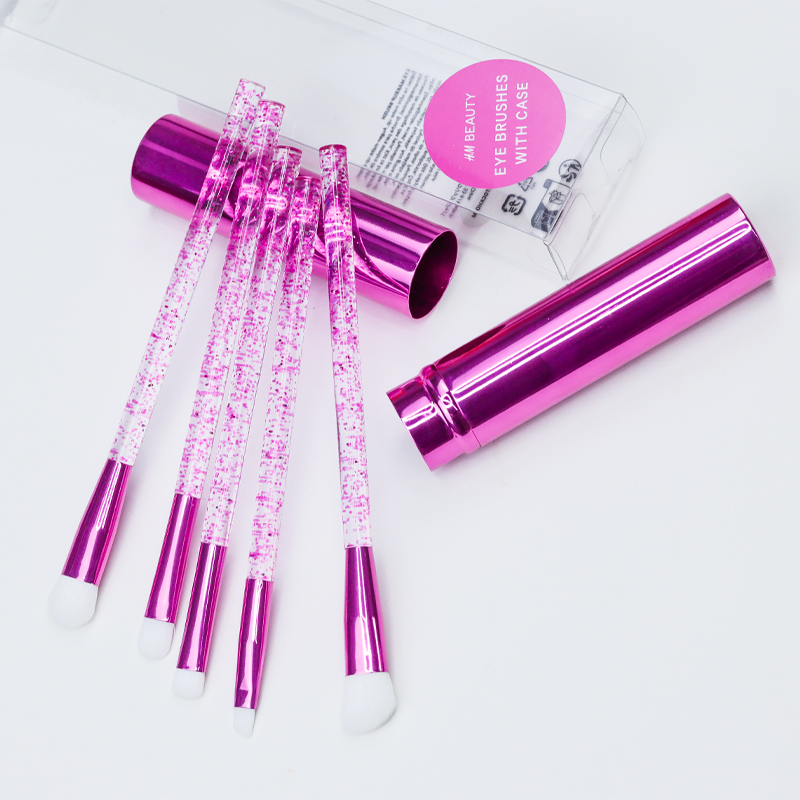 Hot-selling MINI 5-piece portable makeup brush set with Barrel packaging