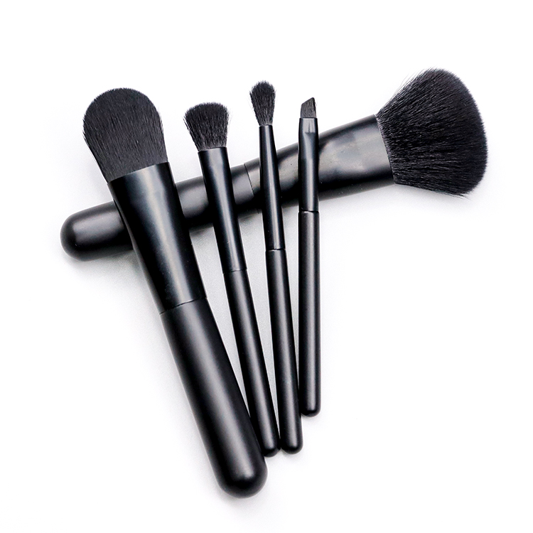 Matte black handle 5 pcs brush set