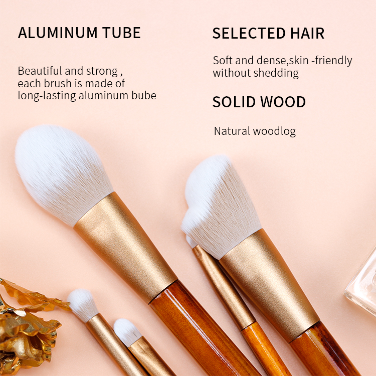 High-end short makeup brush handle of 8 pcs in one set