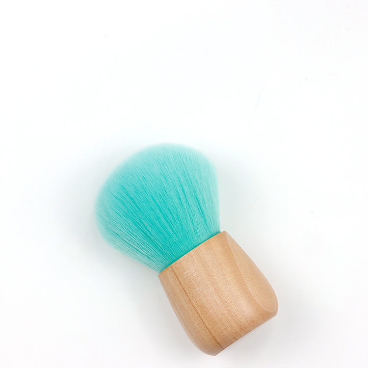 Cute and colorful kabuki with soft hair and natural wooden handle material