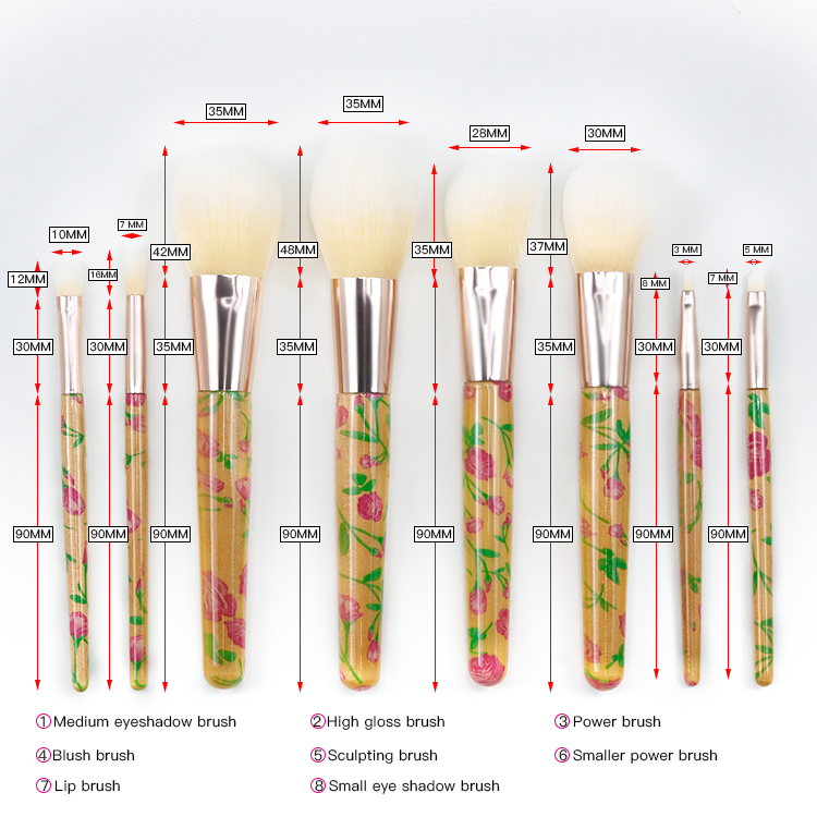 Heat transfer printing process handle special style makeup brush tool