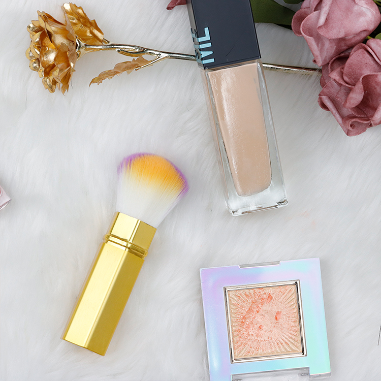 Golden aluminum tube Retractable brush