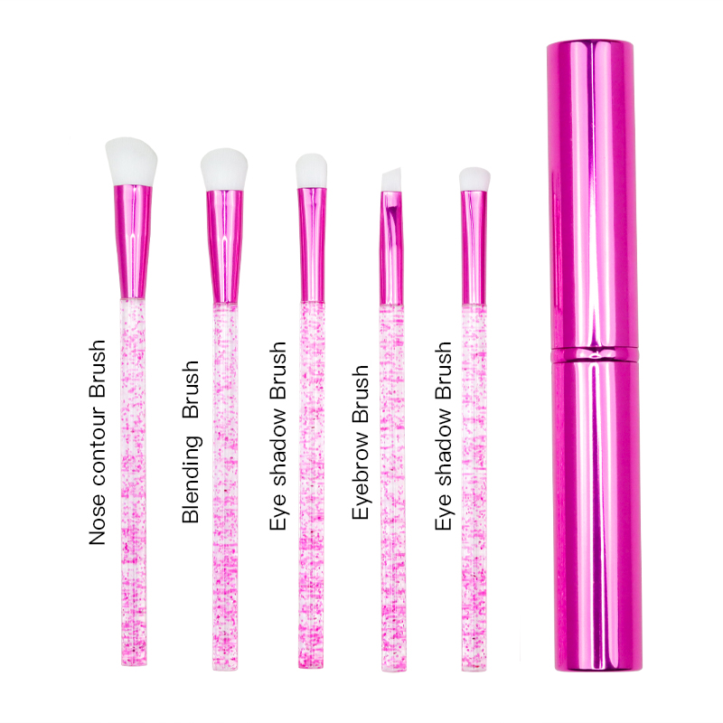 Hot-selling MINI 5-piece portable makeup brush set with Barrel packaging