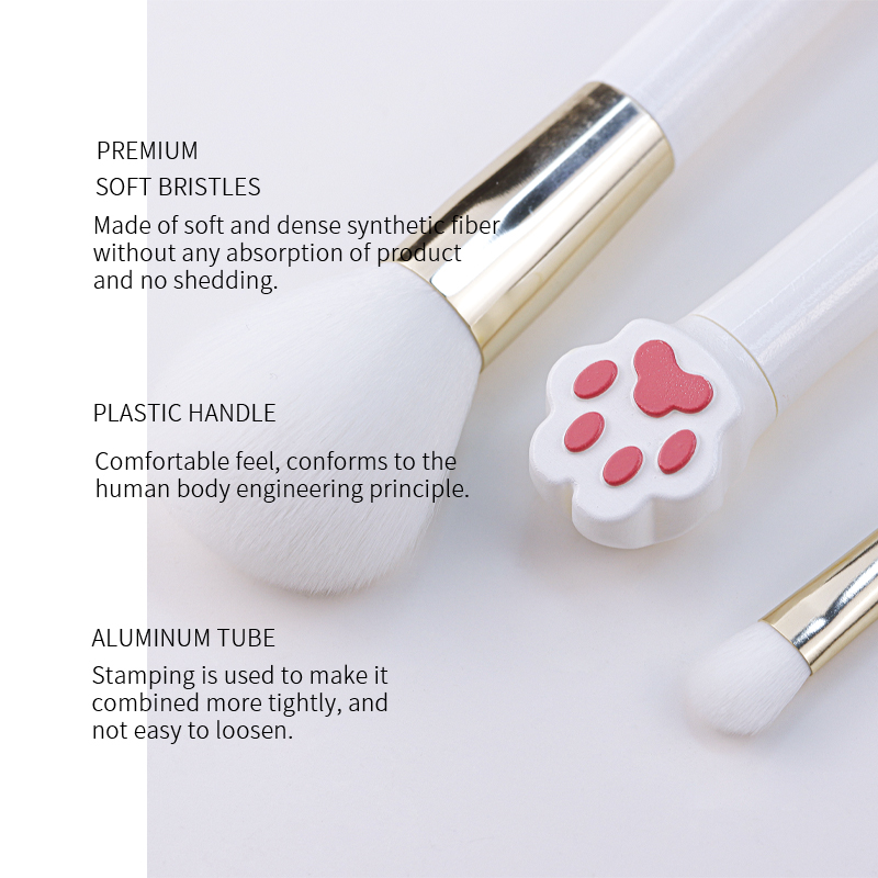 5 PCS Cat-claw-shaped handle makeup brush set