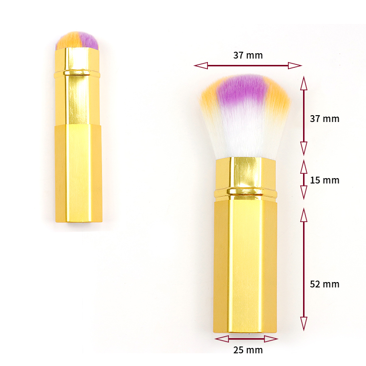 Golden aluminum tube Retractable brush