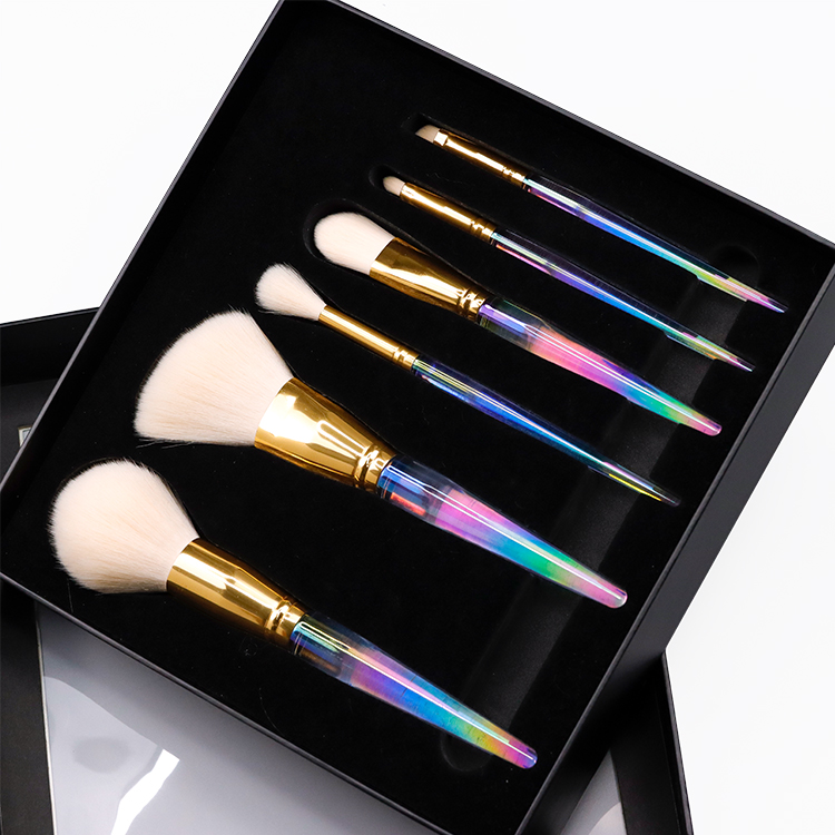 Colorful plastic handle with gift box packaging brush set