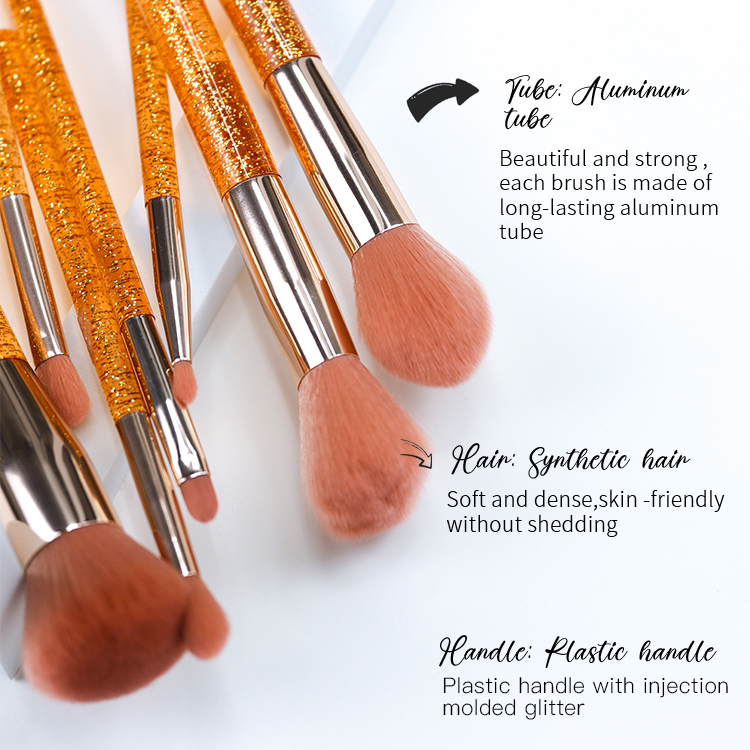New design for a cool summer recommendation with a shiny sequined handle makeup brush tool