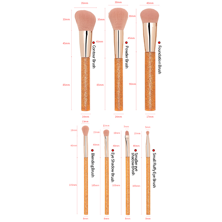 New design for a cool summer recommendation with a shiny sequined handle makeup brush tool