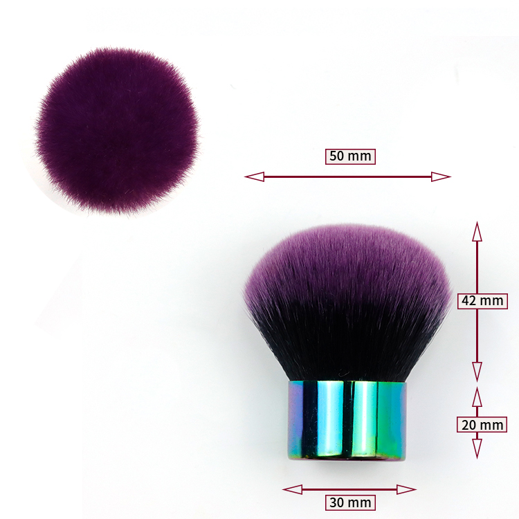 Mini Colorful aluminum tube with Gradient color nylon fiber wool Kabuki
