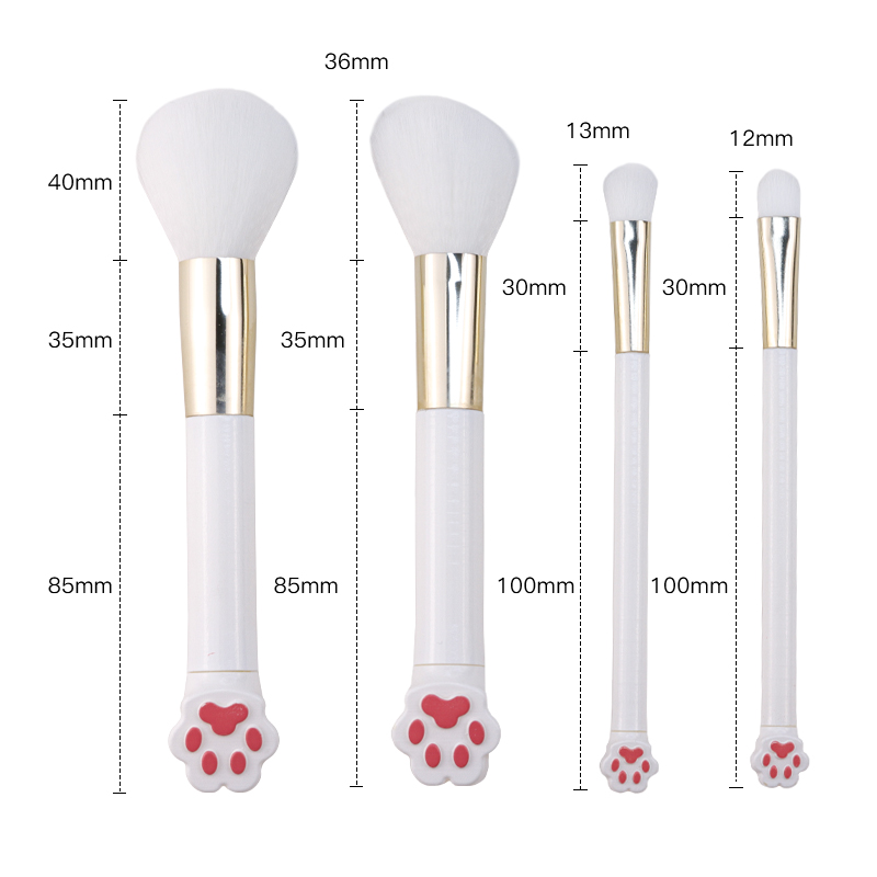 5 PCS Cat-claw-shaped handle makeup brush set