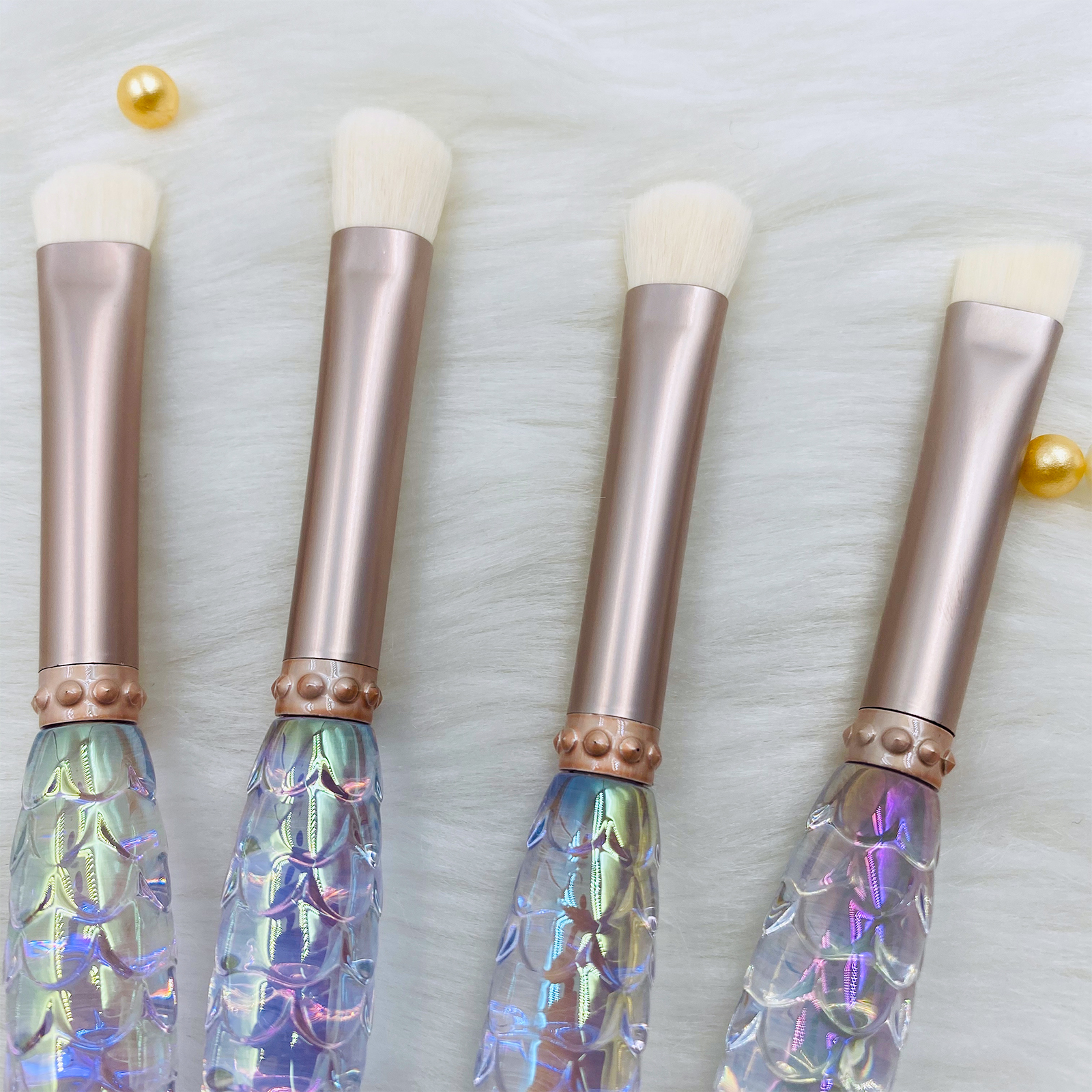 Dazzling colors Fish-scale handle design style makeup brush  of 6 pcs in set