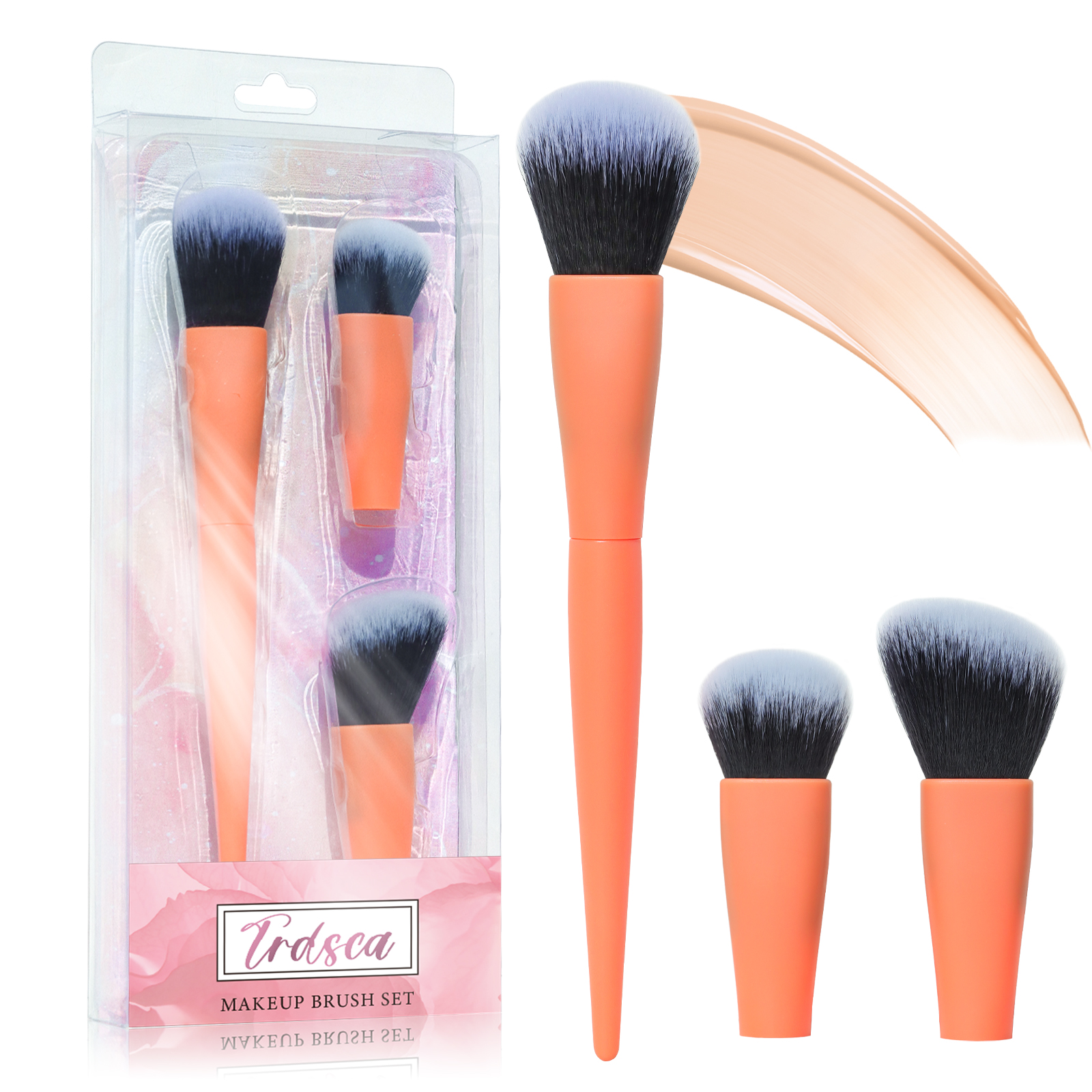New design and hot sale of 3 in one makeup brush for face