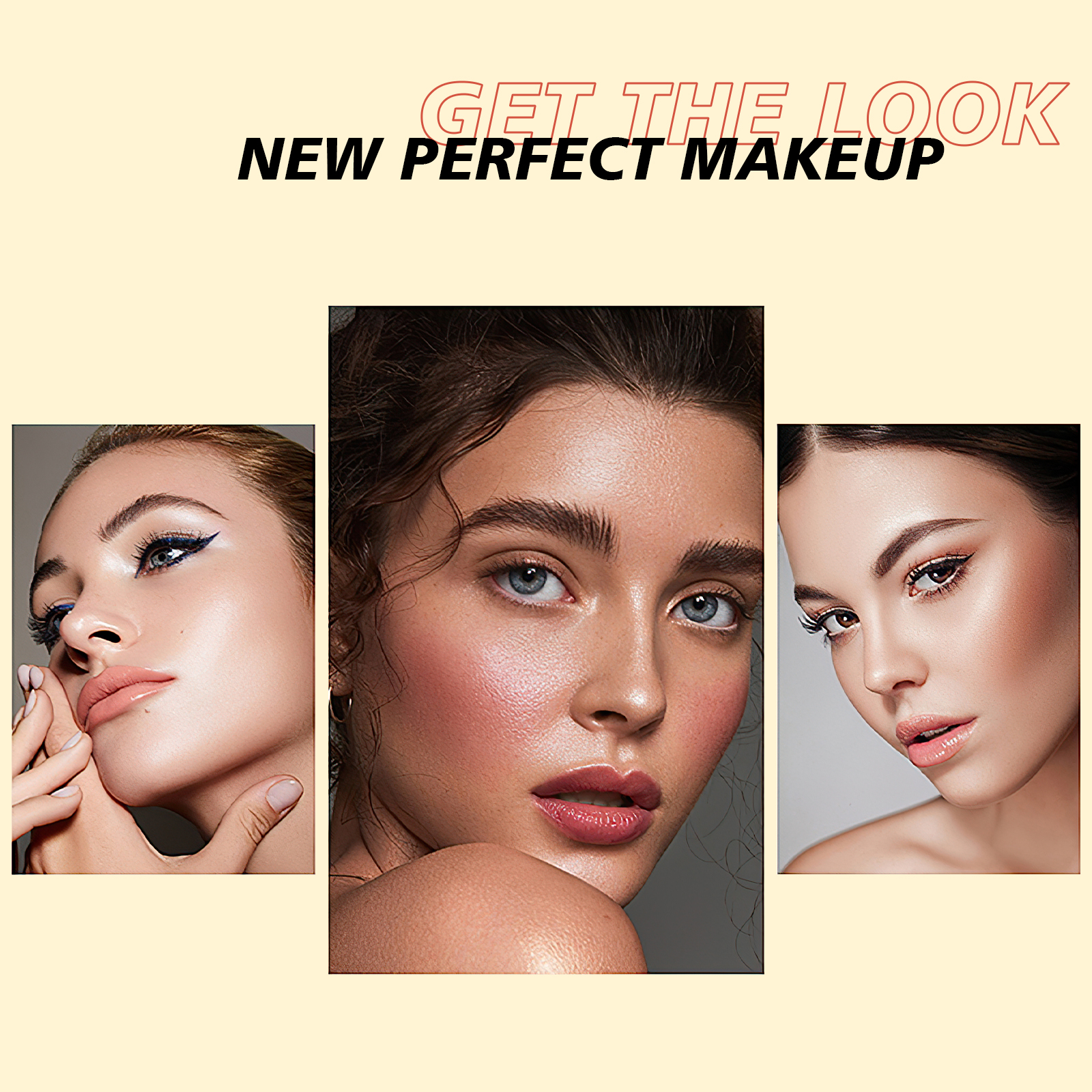 New design and hot sale of 3 in one makeup brush for face