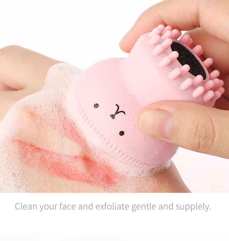 Cute Small Octopus Shape Face Cleanser Exfoliating Cleansing Wash Brush Silicone Facial Cleaning Brush