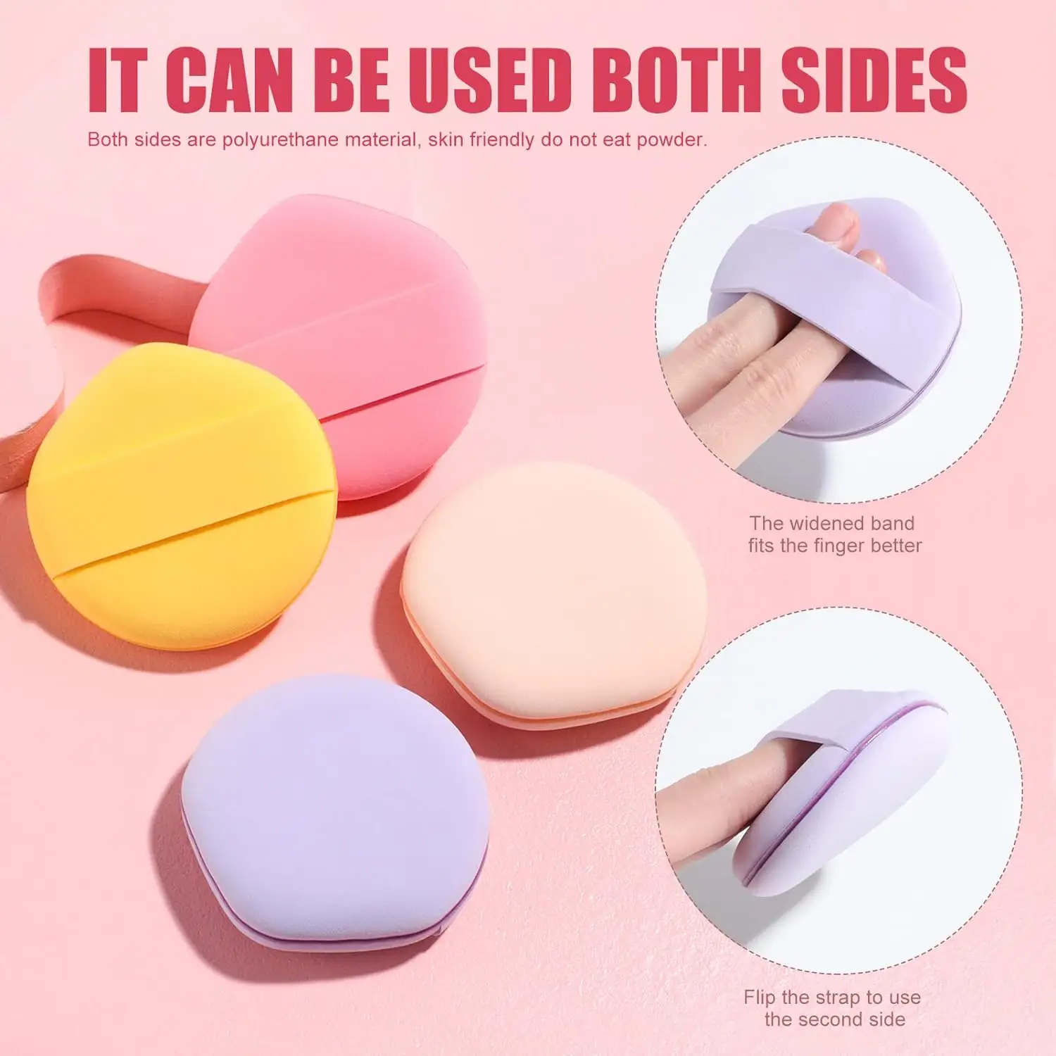 New Wholesale Soft Foundation Powder Puff Makeup Sponges Round Shape Powder Puff