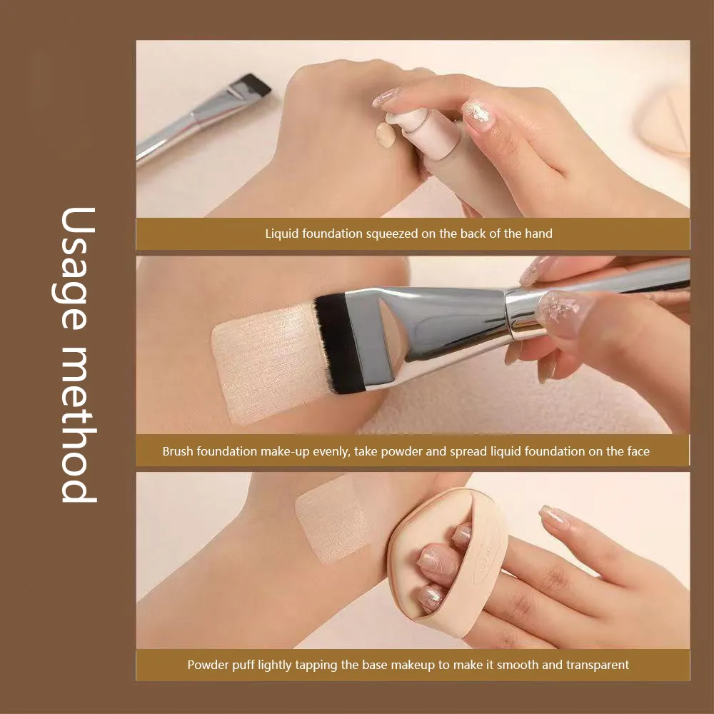 High Quality Luxury Portable Flat Shape Single Vegan Makeup Brush High Quality Liquid Foundation Brushes