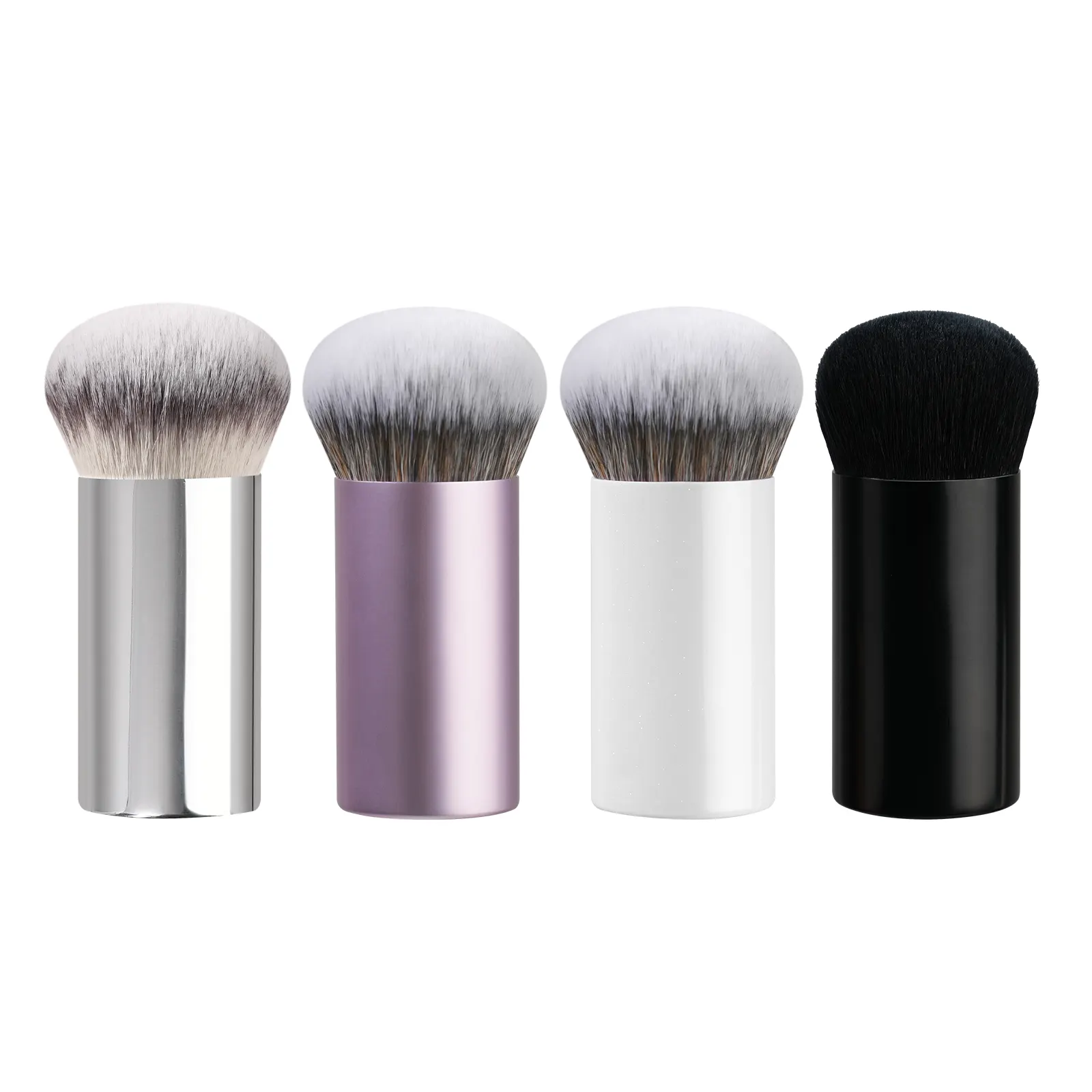 Luxury Aluminum Tube Kabuki Liquid Seamless Foundation Brush Soft Synthetic Hair Small Buffer Brush Makeup Kabuki