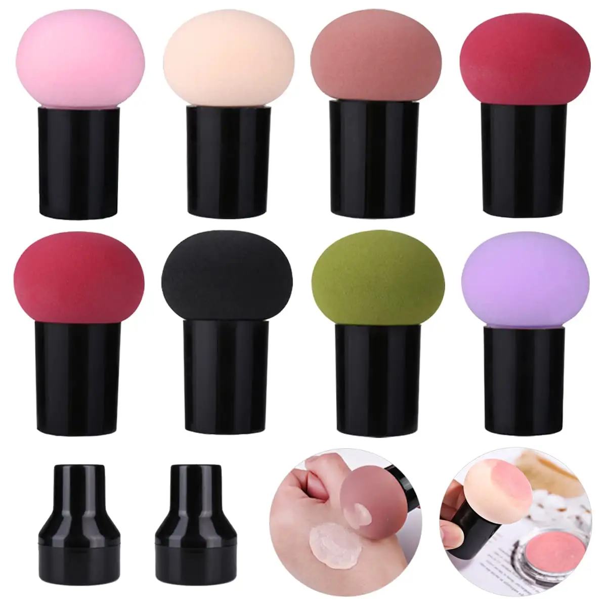 Round Head Mushroom Powder Puff Facial Cosmetic Sponge Foundation Make up Sponge Beauty Puff