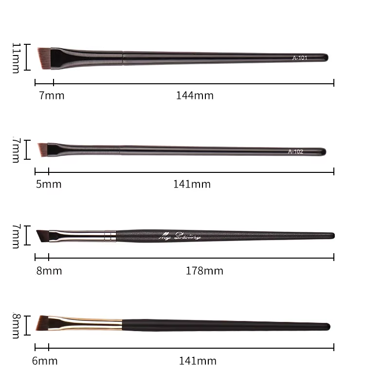 Eyeliner Brush Custom Makeup Brush Natural Hair Copper Tube Wire Drawing Process