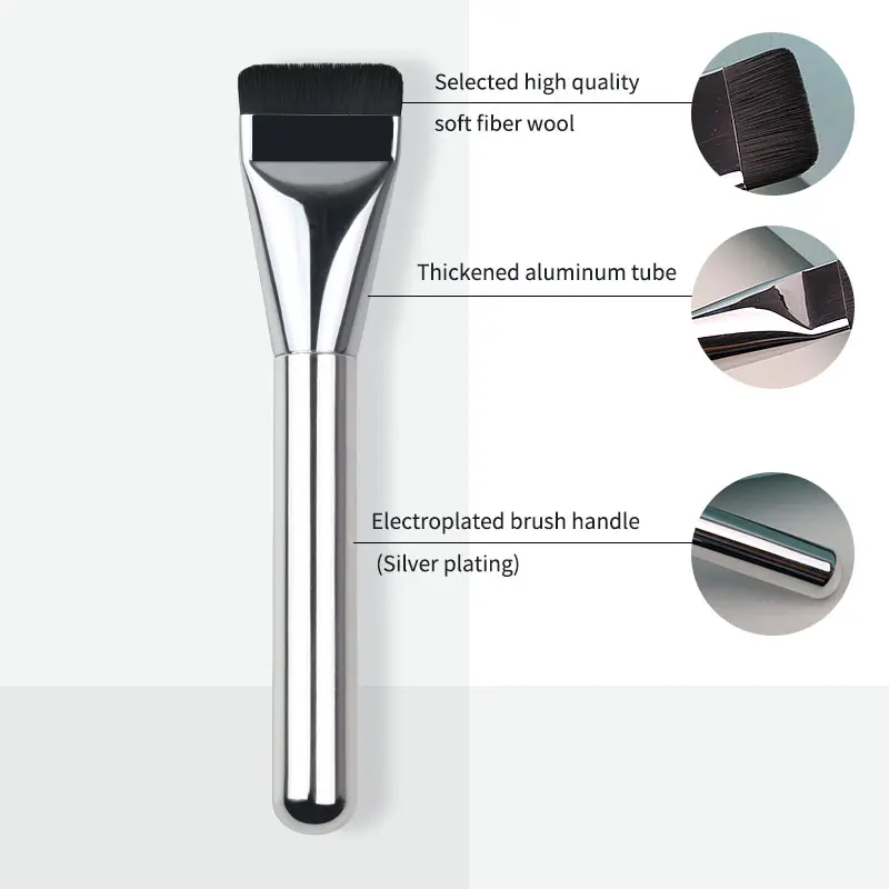 High Quality Luxury Portable Flat Shape Single Vegan Makeup Brush High Quality Liquid Foundation Brushes