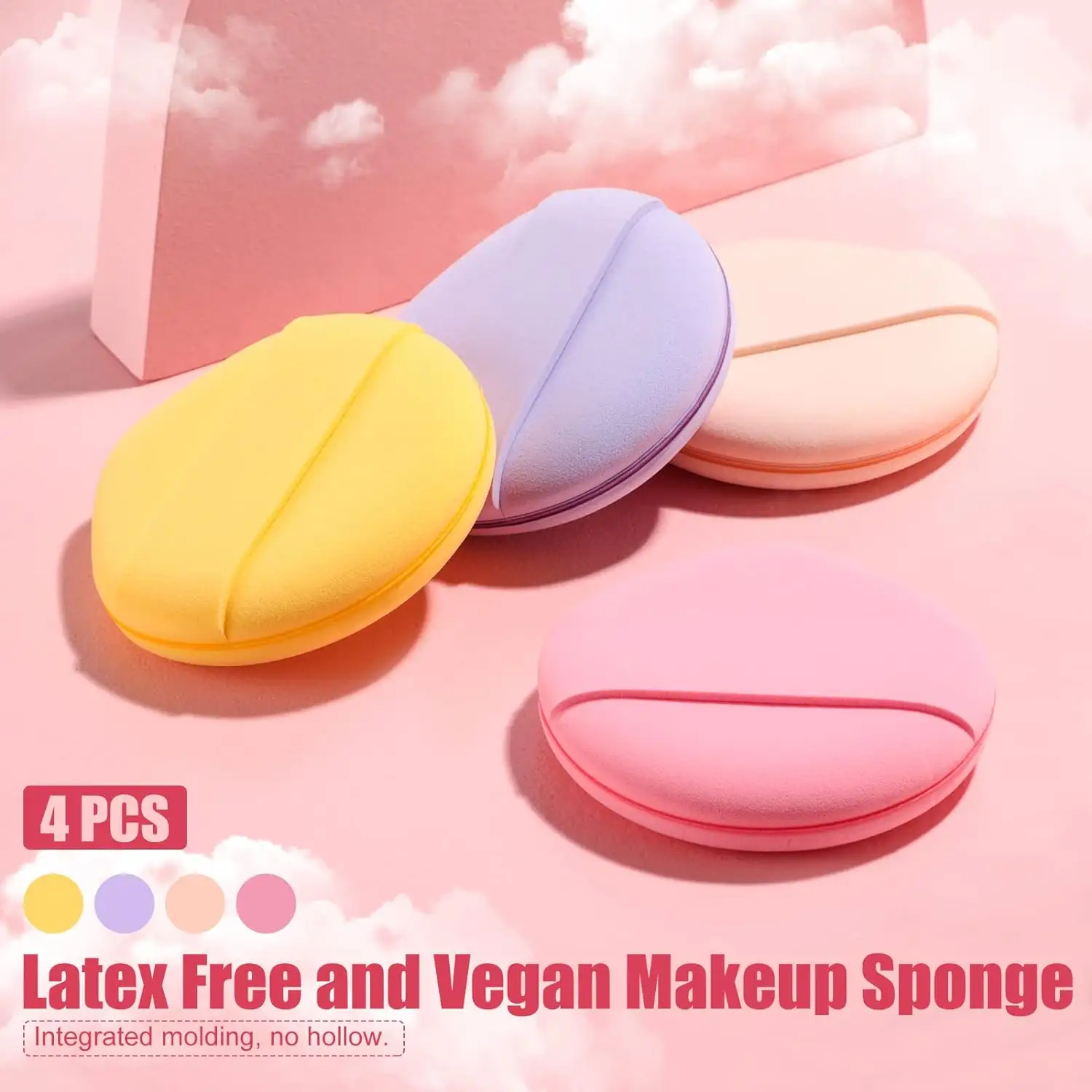 New Wholesale Soft Foundation Powder Puff Makeup Sponges Round Shape Powder Puff