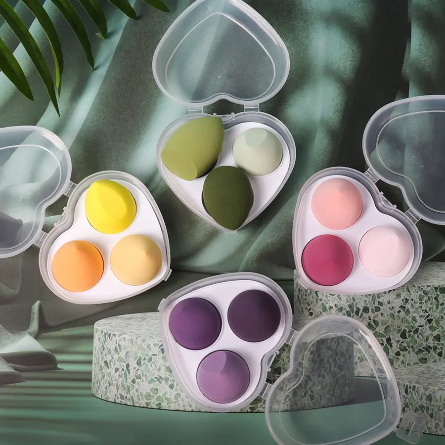 Wholesale Makeup Foundation Sponge Private Label Cosmetic Beauty Powder Puff Custom Logo Blender Soft Makeup Sponge Set