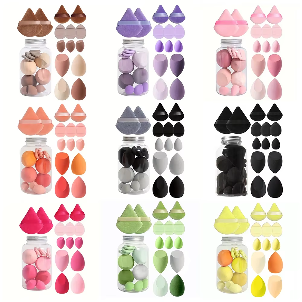 Wholesale Makeup Foundation Sponge Private Label Cosmetic Beauty Powder Puff Custom Logo Blender Soft Makeup Sponge Set
