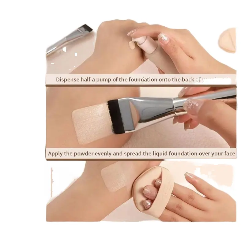 High Quality Luxury Portable Flat Shape Single Vegan Makeup Brush High Quality Liquid Foundation Brushes