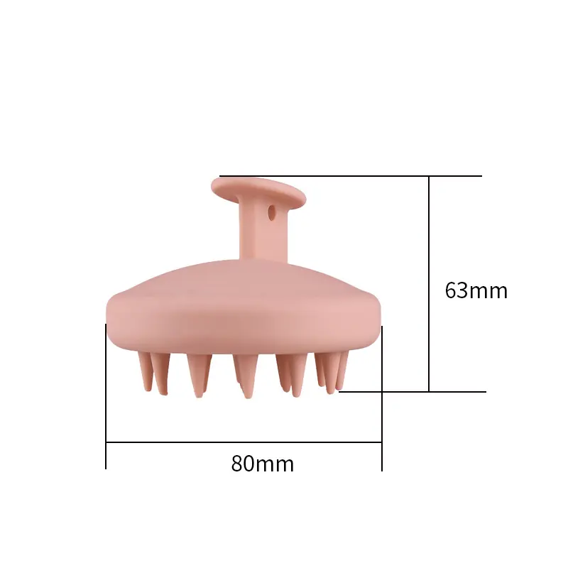 Customized Soft Silicone Scalp Scrubber Detangling Shampoo Hair Brush Round Scalp Scrub Scalp Massager Brush for Hair