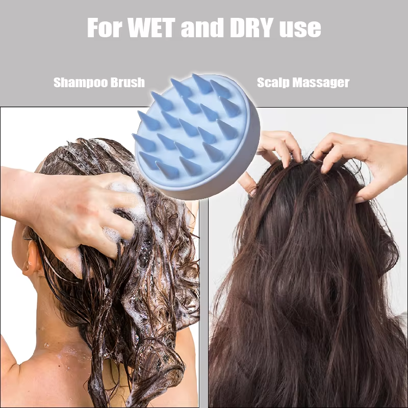 Custom Logo Silicone Shampoo Brush Wholesale Silicone Hair Scalp Massager