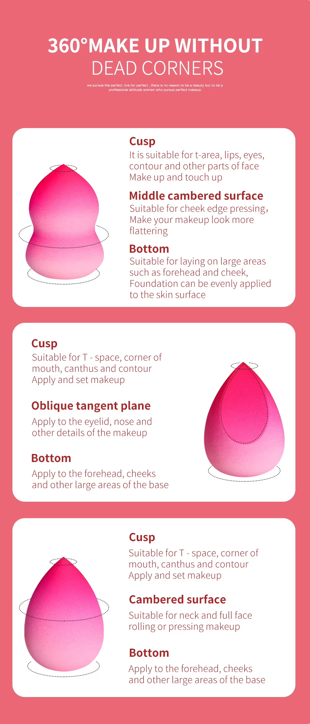 Latest Style Gradient Color Beauty Blend Makeup Sponge for Foundation BB Cream