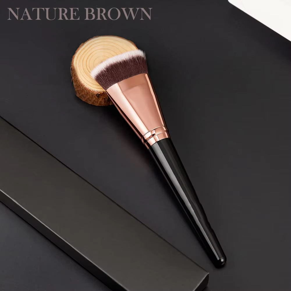 Functional facial contour brush, foundation brush, contouring brush design with Paper bow can print ur own logo