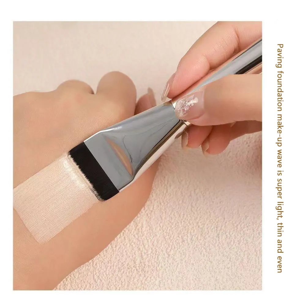 High Quality Luxury Portable Flat Shape Single Vegan Makeup Brush High Quality Liquid Foundation Brushes