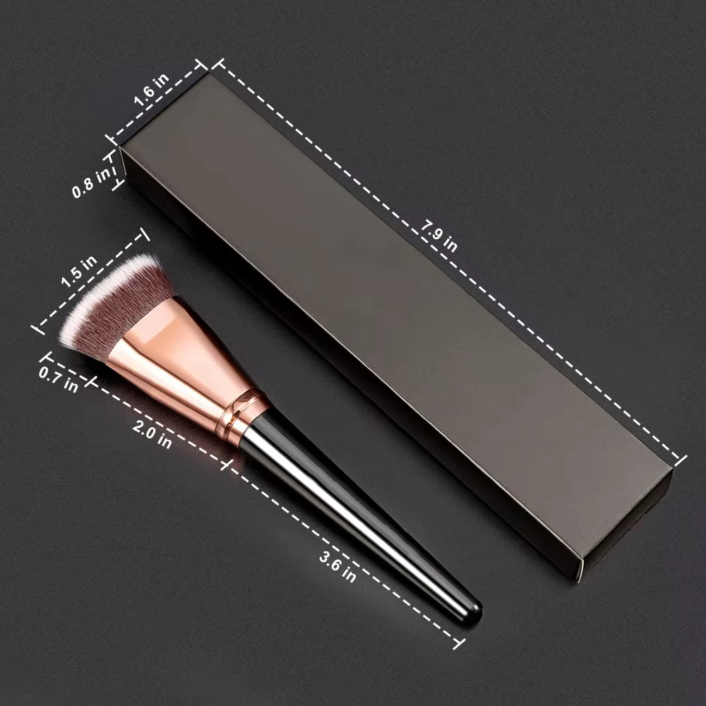 Functional facial contour brush, foundation brush, contouring brush design with Paper bow can print ur own logo