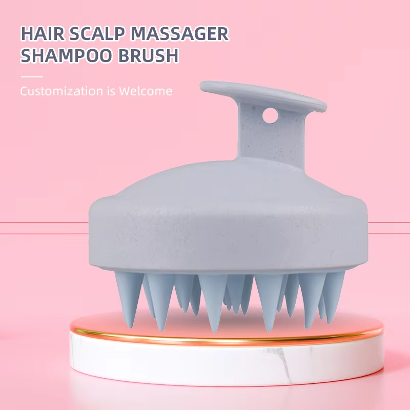 Custom Logo Silicone Shampoo Brush Wholesale Silicone Hair Scalp Massager