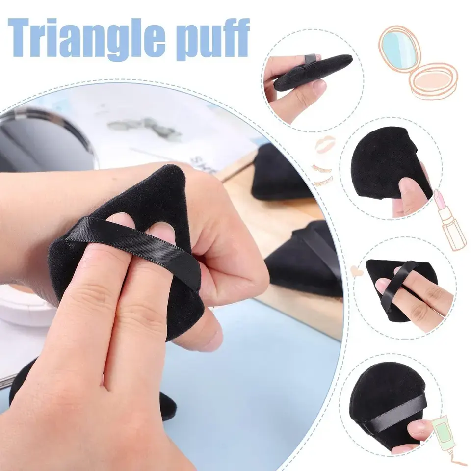 New Multi-Color Triangle Cosmetic Puff Sponge Dry Face Finishing Makeup Tool Custom Logo Cushion Beauty Makeup Powder