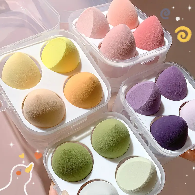 Wholesale Makeup Foundation Sponge Private Label Cosmetic Beauty Powder Puff Custom Logo Blender Soft Makeup Sponge Set