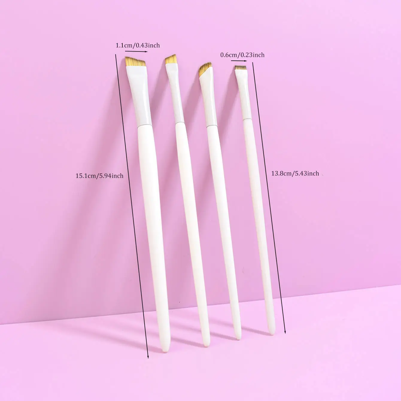 4pcs New Design Eye Makeup Brushes Kit Synthetic Hair Angled Eyeliner Brush Flat Eyebrow Make up Beauty Tools