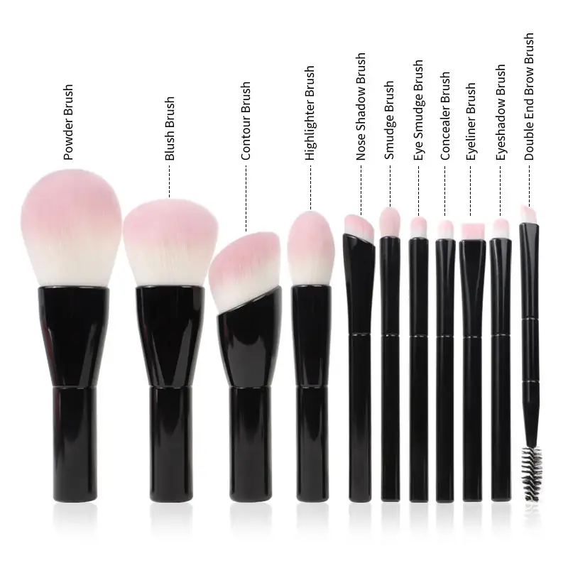 100% Cruelty Free Vegan Hair 8pcs Multi-Function Fluffy Antibacterial Synthetic Hair Makeup Set Brushes