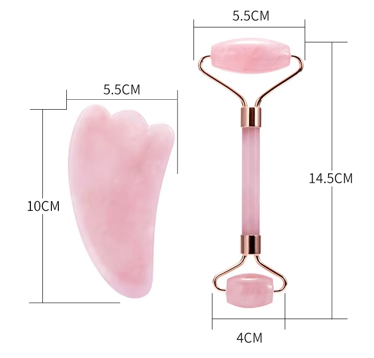 Popular Face Roller Skin Care Tool High Quality Pure Natural Rose Quartz Jade Roller for Face Gua Sha Stone Massager