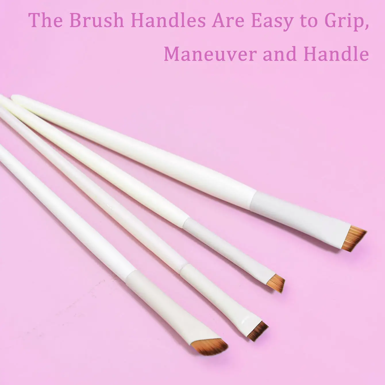 4pcs New Design Eye Makeup Brushes Kit Synthetic Hair Angled Eyeliner Brush Flat Eyebrow Make up Beauty Tools