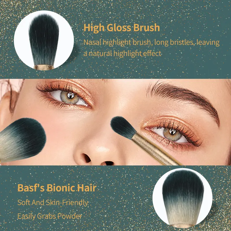 Cruelty Free Vegan Hair 8pcs Multi-Function Fluffy Antibacterial Synthetic Hair Makeup Set Brushes