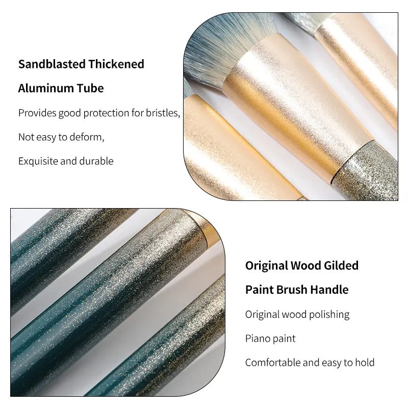 Cruelty Free Vegan Hair 8pcs Multi-Function Fluffy Antibacterial Synthetic Hair Makeup Set Brushes