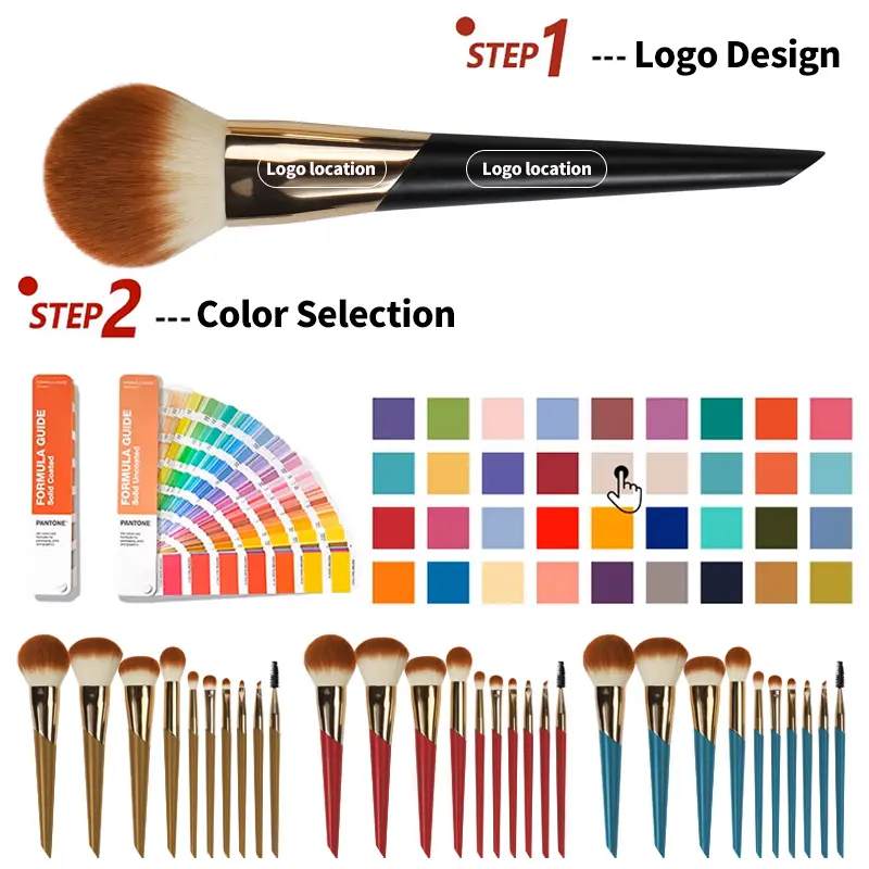 Soft Synthetic Hair Wholesale High Quality Hand made makeup brush accept Customized Private Label